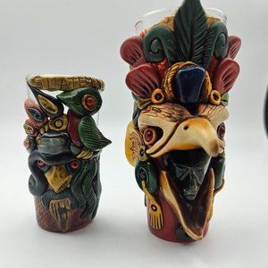 Two very cool Aztec shot glasses.